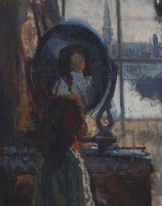 Girl at a looking-glass, little Rachel by Walter Richard Sickert