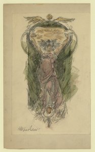 Study drawing for mural of woman, no. 1
