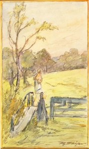 The Gate Slide by Walter Shirlaw