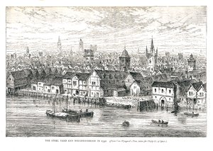 The Steel Yard Iron Wharf and Neighbourhood in 1540 by Walter Thornbury