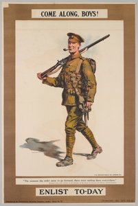 Come Along, Boys! Enlist Today by Walter Wallor Caffyn