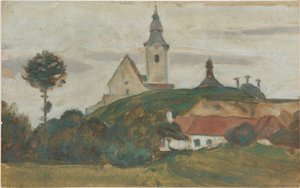 Landscape with Church and Village