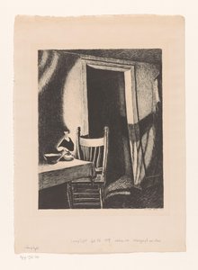 Interior by Lamplight by Wanda Gág (signed by artist)
