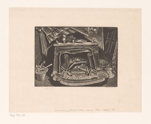 Fireplace by Wanda Gág (signed by artist)