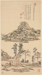 Landscape in the Color Style of Ni Zan by Wang Yuanqi