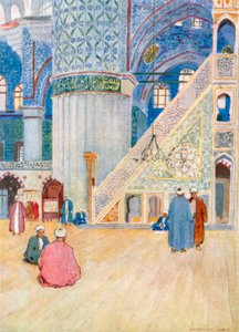 Interior of the Mosque of Sultan Ahmed I by Warwick (after) Goble