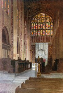 Sherborne Abbey: Choir and East Window by Warwick (after) Goble