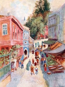 Street Scene, Top-Khaneh by Warwick (after) Goble