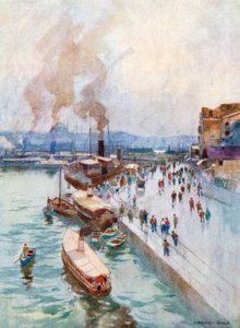 The Quay in Galata by Warwick (after) Goble