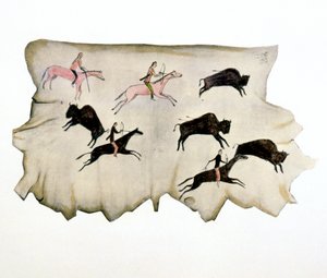 American Plains Indians on a Buffalo Hunt by Washakie