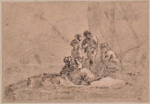 Group of Fisherfolk Beside the Sea Shore by Washington Allston