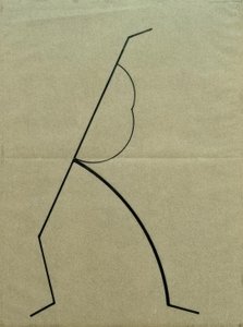 Analytical Drawing After Photos of the Dancing Palucca, Upward Straight Line Supported on Simple Curved by Wassily Kandinsky