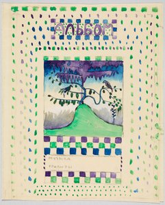 Design for Cover or Title Page of an Album with Music and Graphics