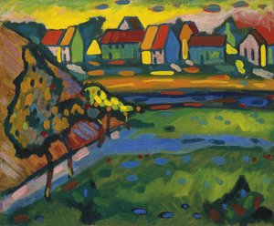Bavarian village with a field by Wassily Kandinsky