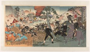 The Great Battle Near Jiuliancheng by Watanabe Nobukazu