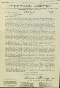 Letter from Wayne E. Wheeling, United Welfare Association, to Dear Neighbor, February 5, 1915 by Wayne E. Wheeling