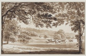 Wooded Landscape with Cows in a Pond by Weissenbruch (workshop of)