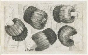 A Muff in Five Views, 1645-1646 by Wenceslaus Hollar