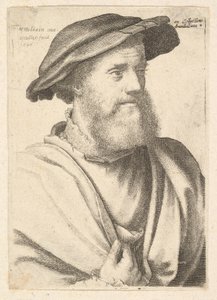 A Bearded Man after Hans Holbein by Wenceslaus Hollar