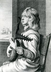 Baroque Lute Player by Wenceslaus Hollar