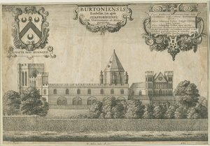 Burton-upon-Trent Abbey, copper-plate engraving, 1661 by Wenceslaus Hollar