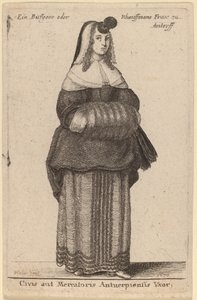 Wife of a Citizen or Merchant of Antwerp by Wenceslaus Hollar