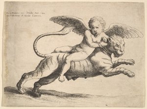Cupid on a Tiger by Wenceslaus Hollar