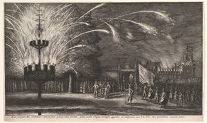 Fireworks at Hemissem by Wenceslaus Hollar
