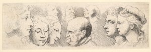 Head Studies by Wenceslaus Hollar