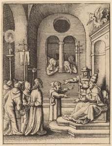 Jesus again before Caiaphas by Wenceslaus Hollar