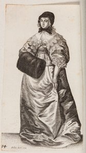 Woman with a Bonnet and Muff by Wenceslaus Hollar
