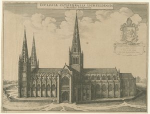 Lichfield Cathedral - South View by Wenceslaus Hollar