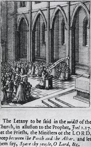 Litany in a church, c.1655 by Wenceslaus Hollar