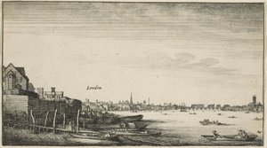 London Viewed from the Thames River at Milford Stairs Below Arundel House