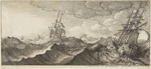 Marine in Storm by Wenceslaus Hollar