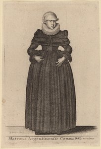 Matrona Argentinensis Caenam Dni Accedens e des Nymphs by Wenceslaus Hollar