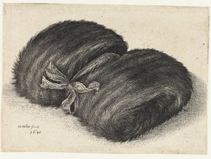 Fur Muff Decorated with a Ribbon (Muffs)
