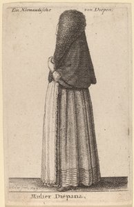 Woman from Dieppe by Wenceslaus Hollar