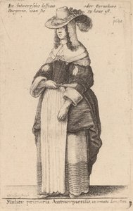 Mulier Primaria Antuerpiensis, in Ornatu Domestico by Wenceslaus Hollar