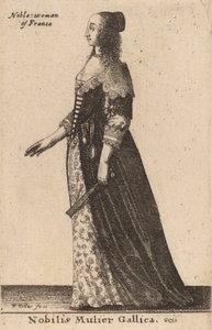 Noble French Woman by Wenceslaus Hollar