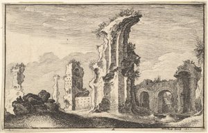Ruins of St Croix de Jerusalem by Wenceslaus Hollar