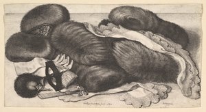 Still-life with a group of muffs, a pair of gloves, fans, mask and two kerchiefs by Wenceslaus Hollar