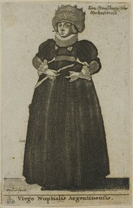 Strasbourg Woman in Wedding Dress by Wenceslaus Hollar
