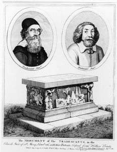 The Monument of the Tradescants in the Church Yard of St. Mary Lambeth, pub. in 1793 by Wenceslaus Hollar