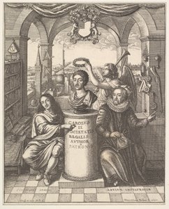 The Royal Society, frontispiece to Thomas Sprat, The History of the Royal Society of London