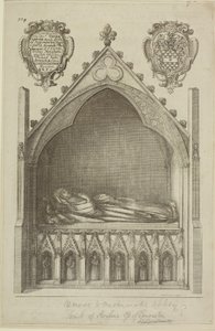 View of the Tomb of Avaline, Countess of Lancaster (Wife of Edmund, Earl of Lancaster) in Westminster Abbey by Wenceslaus Hollar