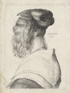 Woman with Hair Up, Seen from the Back by Wenceslaus Hollar