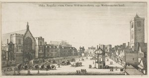 Westminster Hall (New Palace Yard and the Clock House) by Wenceslaus Hollar