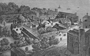 Winchester House, Southwark, about 1649, from the Tower of St. Saviours, c1812 by Wenceslaus Hollar