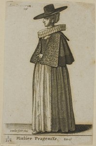 Woman from Prague by Wenceslaus Hollar